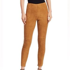 &Basics Womens Faux Suede Straight Leg Pants In Camel